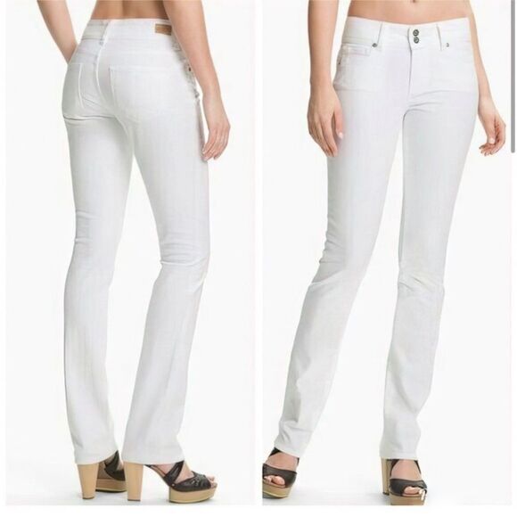PAIGE Hidden Hills Straight Leg High Rise Jean Optic White - Picture 3 of 11